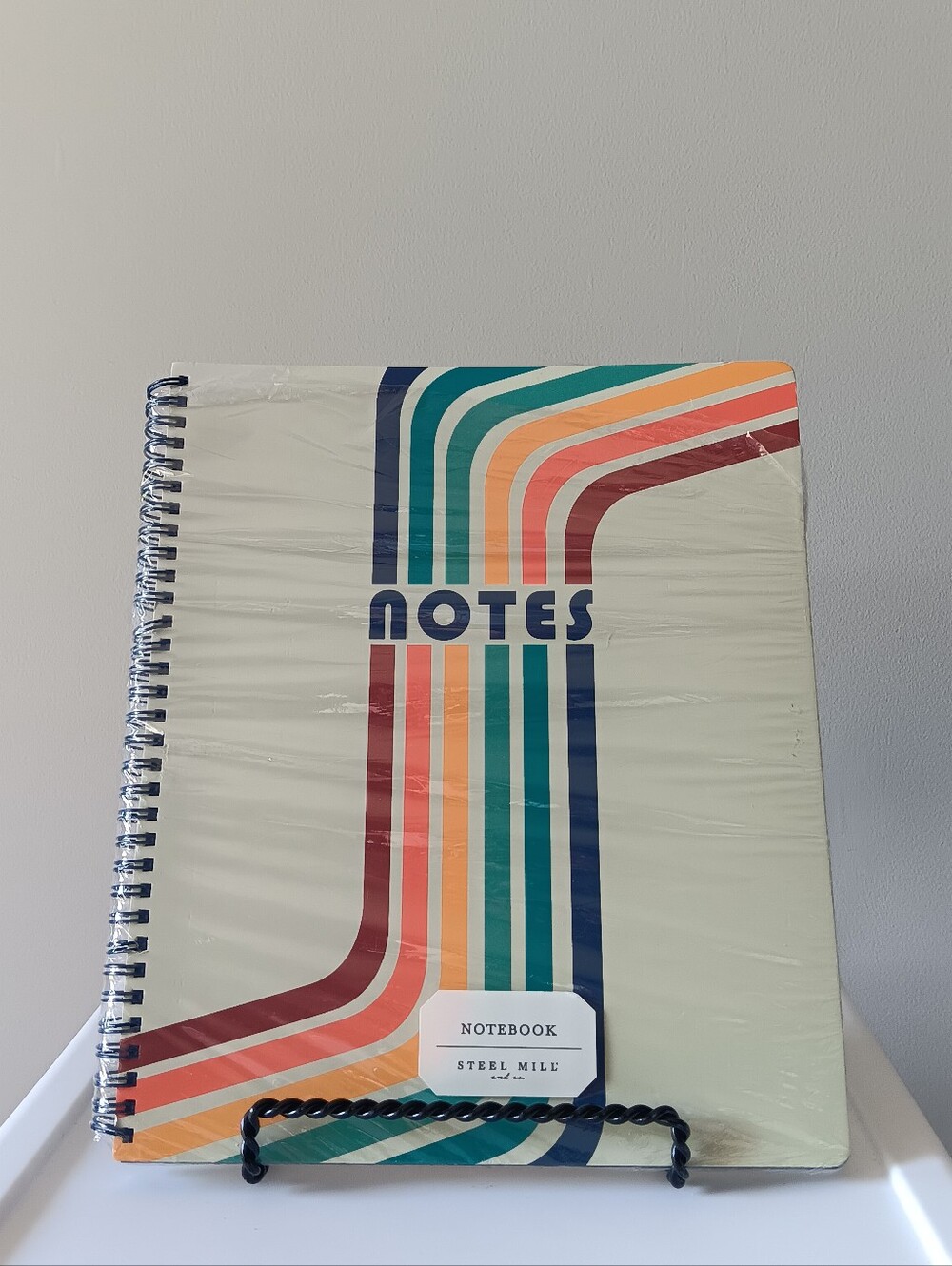 1970's Retro Notes Spiral Bound Notebook Lined Pages 9" x 11" Lined Pages Blue